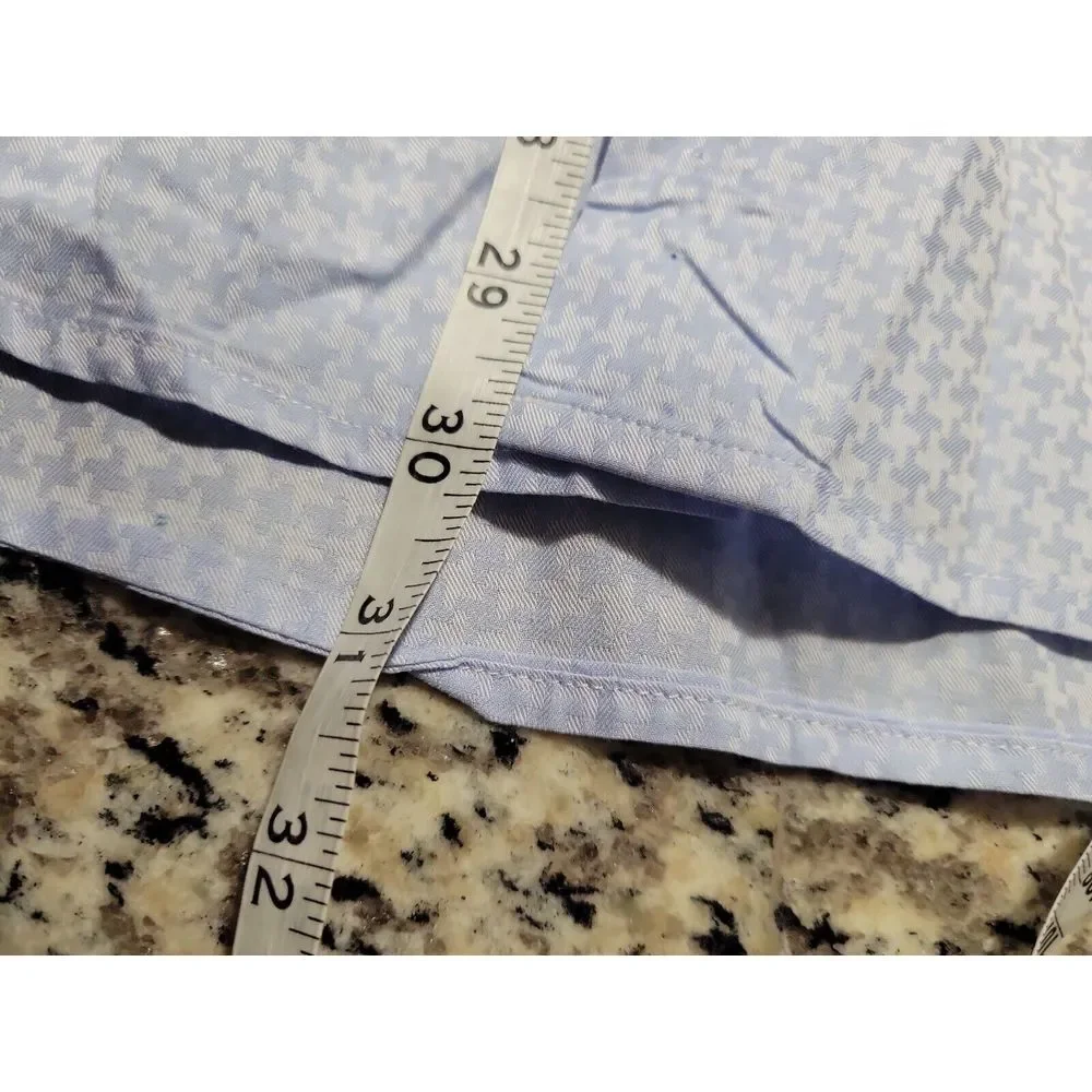 Mens Tiglio Luxe LS Button Down Cotton Dress Shirt needs cuff links‎ 17.5 32/33